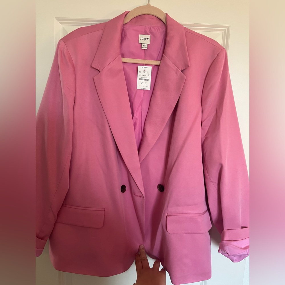 J. Crew Pink Double-Breasted Blazer